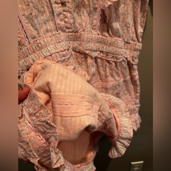 LoveShackFancy Pink Ruffle Mini Dress cottage core large romantic soft delicate - Picture 5 of 16